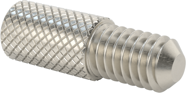 Tırtıllı Başlı Parmak Vidası, Dar, 5/16"-18 Diş Boyutu, 1/2" Uzunluk
