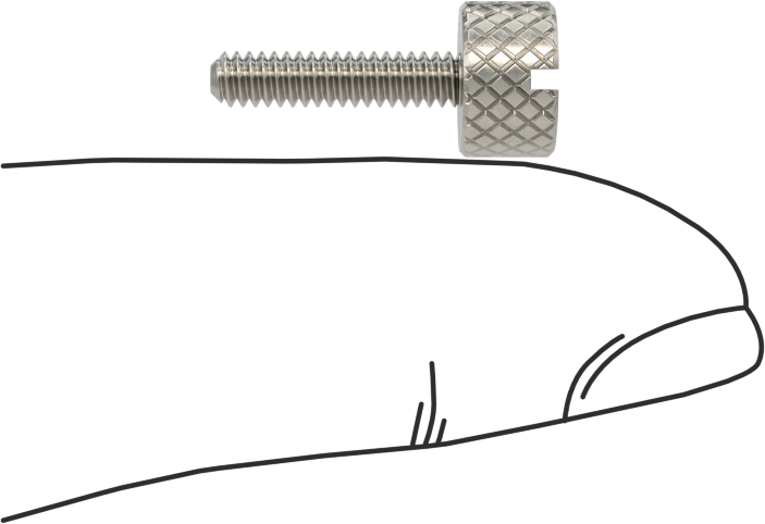 Tırtıllı Başlı Parmak Vidası, Yarık, Paslanmaz Çelik Düşük Profilli, 4-40, 1/2" Uzunluk
