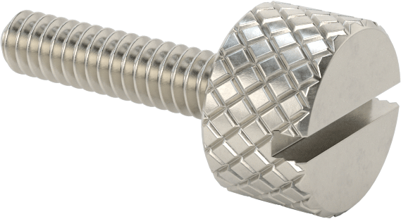Tırtıllı Başlı Parmak Vidası, Yarık, Paslanmaz Çelik Düşük Profilli, 4-40, 1/2" Uzunluk