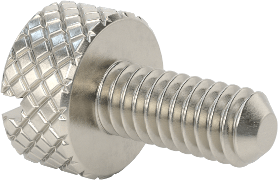 Tırtıllı Başlı Parmak Vidası, Yarık, Paslanmaz Çelik Düşük Profilli, 8-32, 3/8" Uzunluk, 3/8“ x 3/16” Başlık