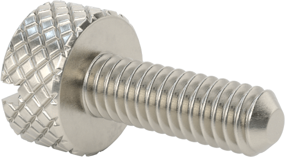 Tırtıllı Başlı Parmak Vidası, Yarık, Paslanmaz Çelik Düşük Profilli, 8-32, 1/2" Uzunluk, 3/8“ x 3/16” Başlık