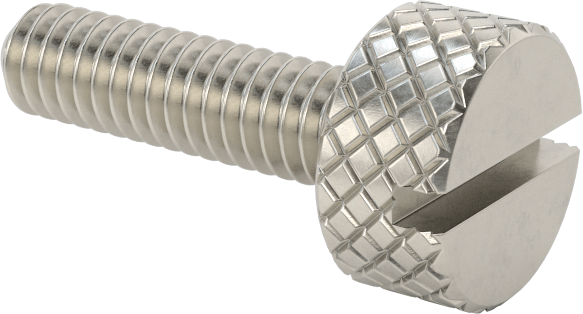 Tırtıllı Başlı Parmak Vidası, Yarık, Paslanmaz Çelik Düşük Profilli, 8-32, 5/8" Uzunluk, 3/8“ x 3/16” Başlık