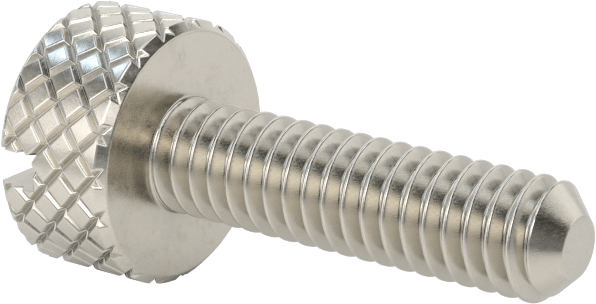 Tırtıllı Başlı Parmak Vidası, Yarık, Paslanmaz Çelik Düşük Profilli, 8-32, 5/8" Uzunluk, 3/8“ x 3/16” Başlık