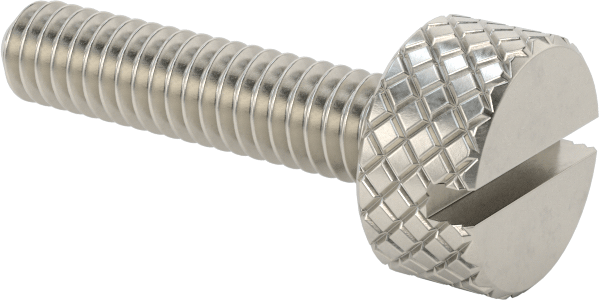 Tırtıllı Başlı Parmak Vidası, Yarık, Paslanmaz Çelik Düşük Profilli, 8-32, 3/4" Uzunluk, 3/8“ x 3/16” Başlık