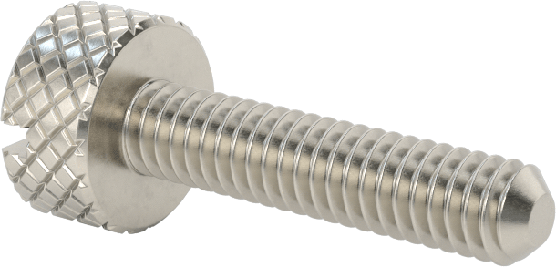 Tırtıllı Başlı Parmak Vidası, Yarık, Paslanmaz Çelik Düşük Profilli, 8-32, 3/4" Uzunluk, 3/8“ x 3/16” Başlık