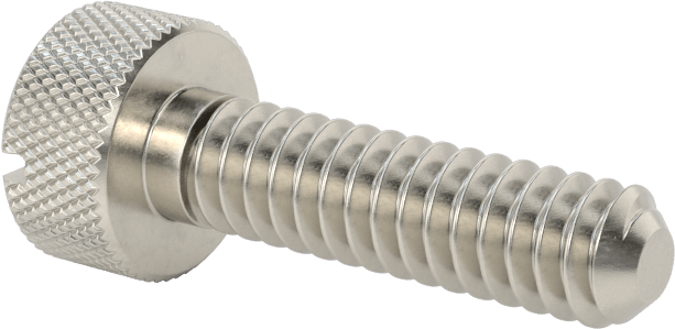 Tırtıllı Başlı Parmak Vidası, Yarık, Paslanmaz Çelik Düşük Profilli, 10-24, 3/4" Uzunluk, 3/8" Çaplı Başlık