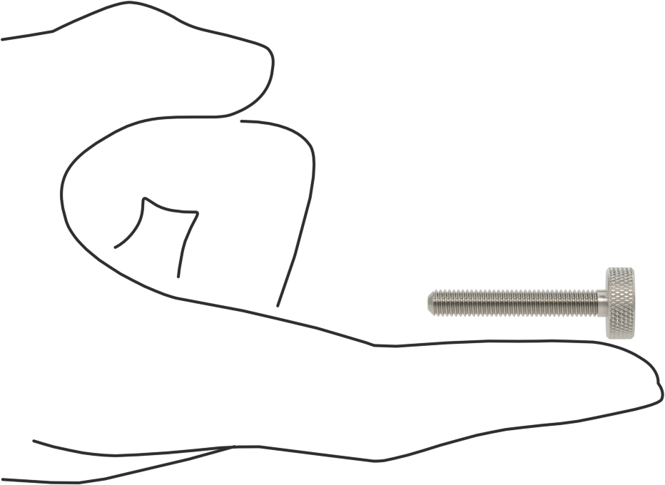 Tırtıllı Başlı Parmak Vidası, Yarık, Paslanmaz Çelik Düşük Profilli, 10-32, 1-1/4" Uzunluk, 1/2" Çaplı Başlık