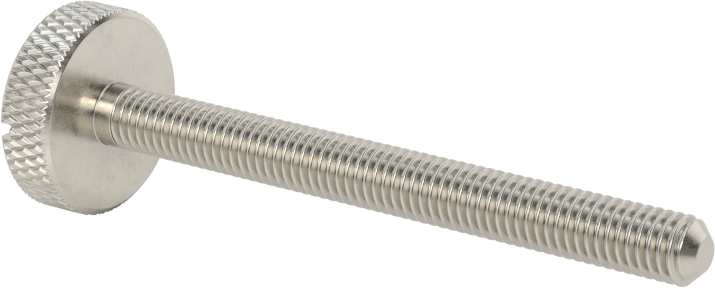 Tırtıllı Başlı Parmak Vidası, Yarık, Paslanmaz Çelik Düşük Profilli, 10-32, 2" Uzunluk, 5/8“ x 3/16” Baş