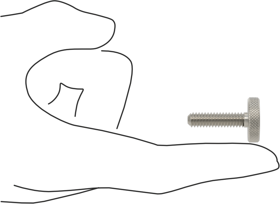 Tırtıllı Başlı Parmak Vidası, Yarık, Paslanmaz Çelik Düşük Profilli, 1/4"-20, 1" Uzunluk, 3/4" Çaplı Başlık