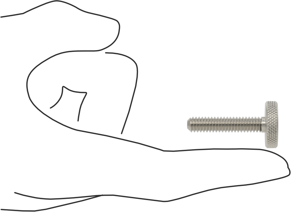 Tırtıllı Başlı Parmak Vidası, Yarık, Paslanmaz Çelik Düşük Profilli, 1/4"-20, 1-1/4" Uzunluk, 3/4" baş