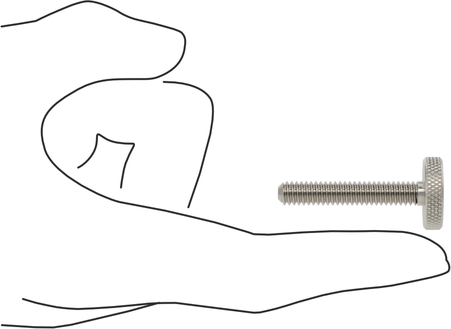 Tırtıllı Başlı Parmak Vidası, Yarık, Paslanmaz Çelik Düşük Profilli, 1/4"-20, 1-1/2" Uzunluk, 3/4" baş