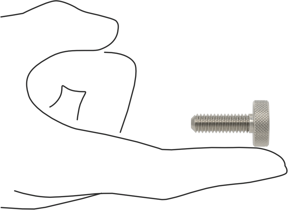 Tırtıllı Başlı Parmak Vidası, Yarık, Paslanmaz Çelik Düşük Profilli, 5/16"-18 Diş, 1" Uzunluk