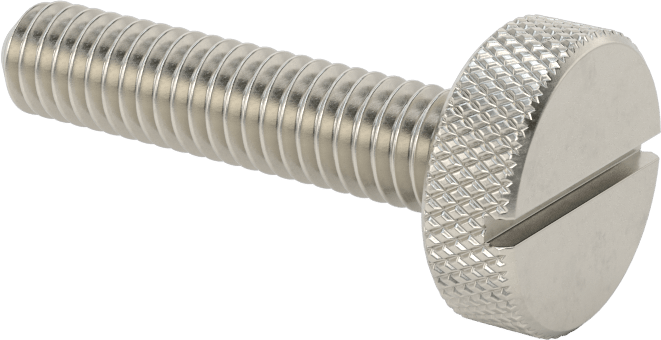 Tırtıllı Başlı Parmak Vidası, Yarık, Paslanmaz Çelik Düşük Profilli, 5/16"-18 Diş, 1-1/2" Uzunluk