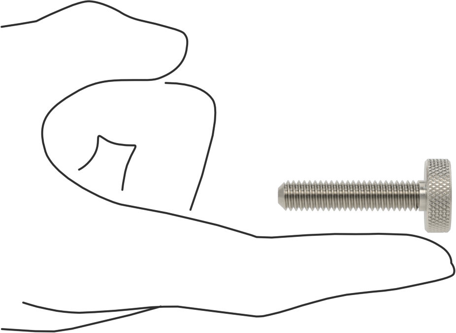 Tırtıllı Başlı Parmak Vidası, Yarık, Paslanmaz Çelik Düşük Profilli, 5/16"-18 Diş, 1-1/2" Uzunluk