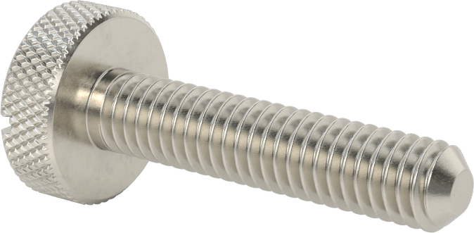 Tırtıllı Başlı Parmak Vidası, Yarık, Paslanmaz Çelik Düşük Profilli, 5/16"-18 Diş, 1-1/2" Uzunluk