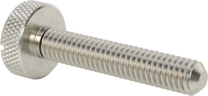 Tırtıllı Başlı Parmak Vidası, Yarık, Paslanmaz Çelik Düşük Profilli, 5/16"-18 Diş, 1-3/4" Uzunluk