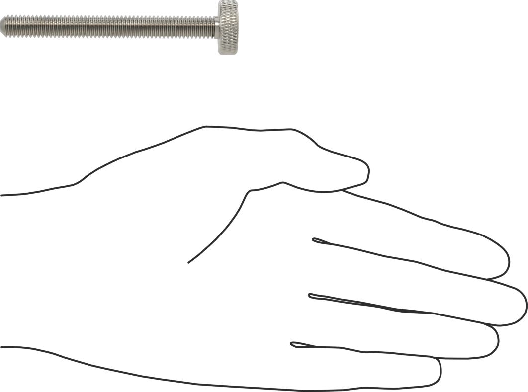 Tırtıllı Başlı Parmak Vidası, Yarık, Paslanmaz Çelik Düşük Profilli, 5/16"-18 Diş, 3" Uzunluk