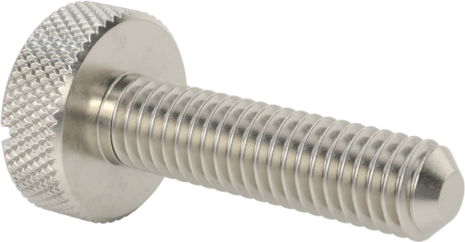 Tırtıllı Başlı Parmak Vidası, Yarık, Paslanmaz Çelik Düşük Profilli, 3/8"-16 Diş, 1-1/2" Uzunluk