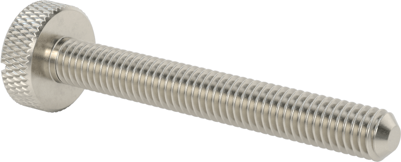 Tırtıllı Başlı Parmak Vidası, Yarık, Paslanmaz Çelik Düşük Profilli, 3/8"-16 Diş, 3" Uzunluk