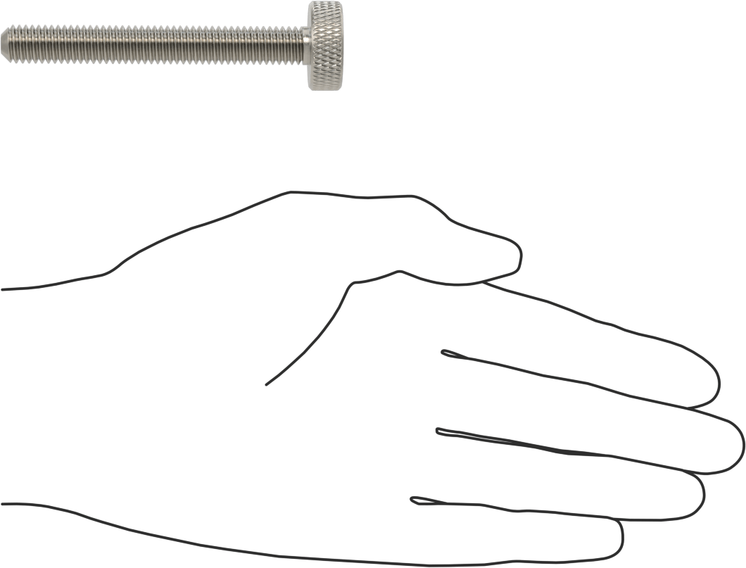 Tırtıllı Başlı Parmak Vidası, Yarık, Paslanmaz Çelik Düşük Profilli, 3/8"-16 Diş, 3" Uzunluk