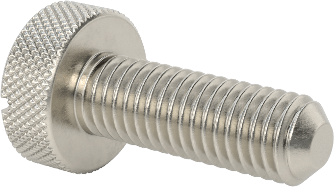 Tırtıllı Başlı Parmak Vidası, Yarık, Paslanmaz Çelik Düşük Profilli, 1/2"-13 Diş, 1-1/2" Uzunluk