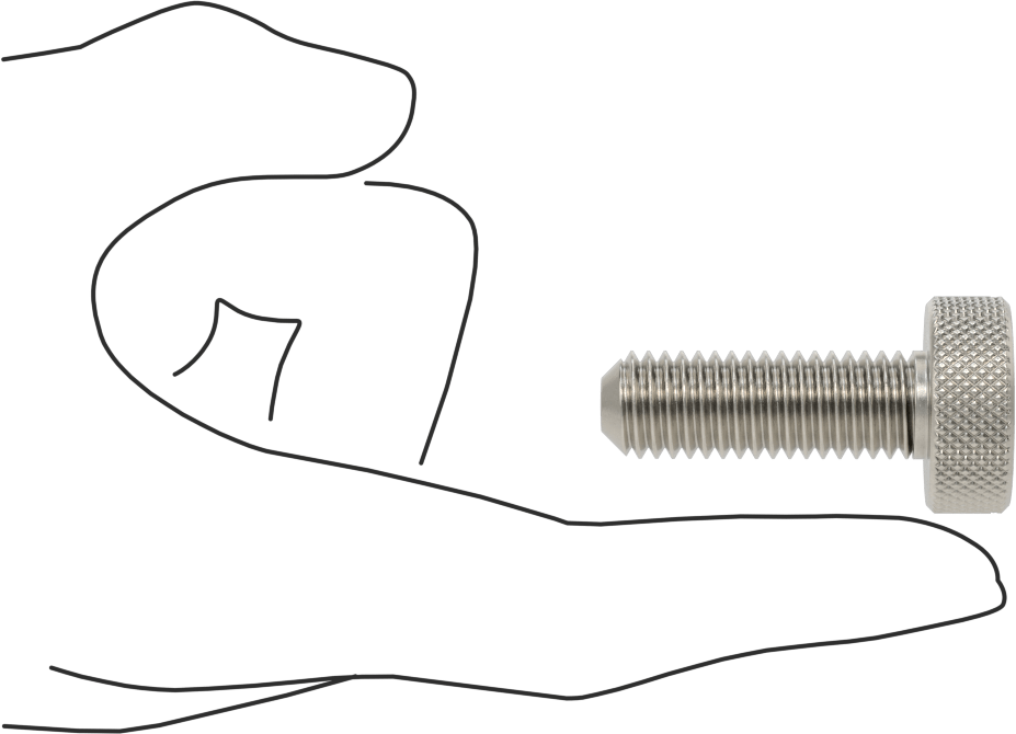 Tırtıllı Başlı Parmak Vidası, Yarık, Paslanmaz Çelik Düşük Profilli, 1/2"-13 Diş, 1-1/2" Uzunluk