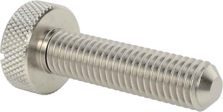 Tırtıllı Başlı Parmak Vidası, Yarık, Paslanmaz Çelik Düşük Profilli, 1/2"-13 Diş, 2" Uzunluk