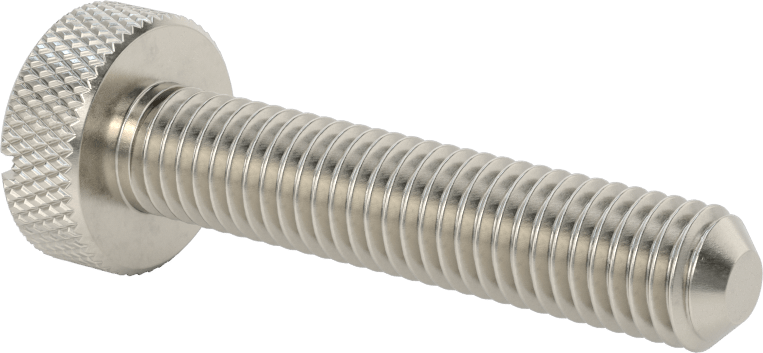 Tırtıllı Başlı Parmak Vidası, Yarık, Paslanmaz Çelik Düşük Profilli, 1/2"-13 Diş, 2-1/2" Uzunluk