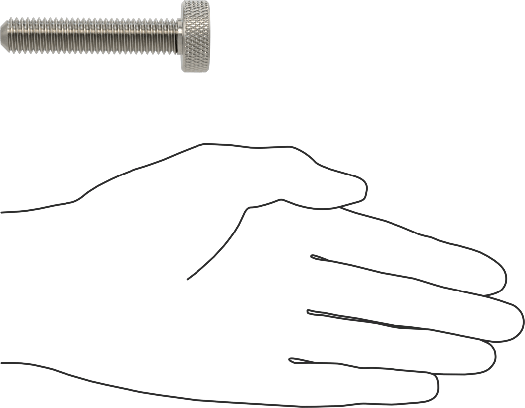 Tırtıllı Başlı Parmak Vidası, Yarık, Paslanmaz Çelik Düşük Profilli, 1/2"-13 Diş, 2-1/2" Uzunluk