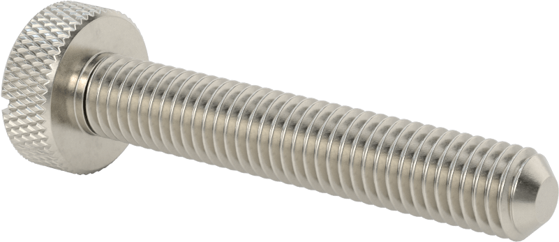 Tırtıllı Başlı Parmak Vidası, Yarık, Paslanmaz Çelik Düşük Profilli, 1/2"-13 Diş, 3" Uzunluk