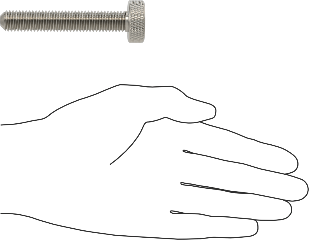 Tırtıllı Başlı Parmak Vidası, Yarık, Paslanmaz Çelik Düşük Profilli, 1/2"-13 Diş, 3" Uzunluk