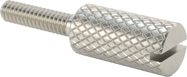 Tırtıllı Başlı Parmak Vidası, Yarık, Dar, 4-40 Diş Boyutu, 1/2" Uzunluk