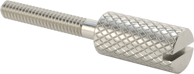 Tırtıllı Başlı Parmak Vidası, Yarık, Dar, 4-40 Diş Boyutu, 3/4" Uzunluk