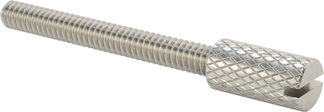 Tırtıllı Başlı Parmak Vidası, Yarık, Dar, 4-40 Diş Boyutu, 1" Uzunluk, 3/16“ x 3/8” Başlık