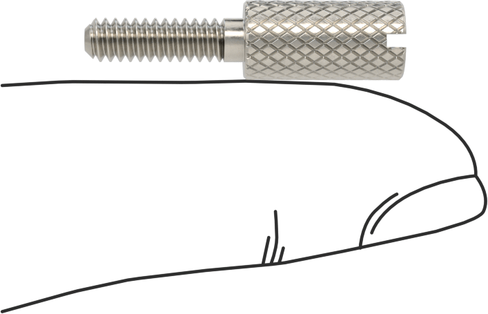 Tırtıllı Başlı Parmak Vidası, Yarık, Dar, 6-32 Diş Boyutu, 1/2" Uzunluk