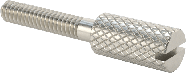 Tırtıllı Başlı Parmak Vidası, Yarık, Dar, 6-32 Diş Boyutu, 3/4" Uzunluk