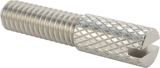 Tırtıllı Başlı Parmak Vidası, Yarık, Dar, 8-32 Diş Boyutu, 1/2" Uzunluk