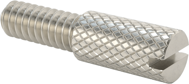 Tırtıllı Başlı Parmak Vidası, Yarık, Dar, 10-24 Diş Boyutu, 1/2" Uzunluk