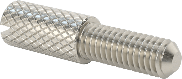Tırtıllı Başlı Parmak Vidası, Yarık, Dar, 10-32 Diş Boyutu, 1/2" Uzunluk