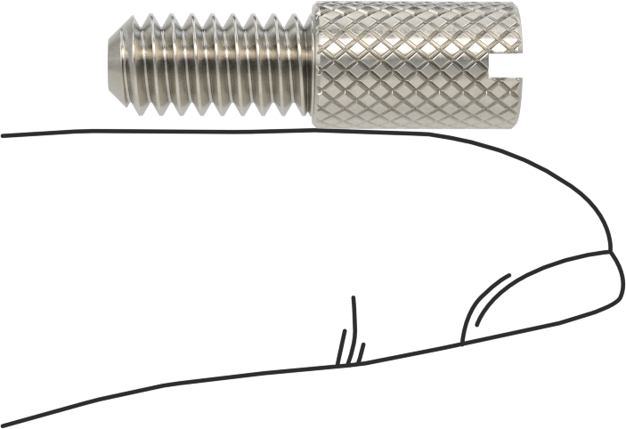 Tırtıllı Başlı Parmak Vidası, Yarık, Dar, 1/4"-20 Diş Boyutu, 1/2" Uzunluk