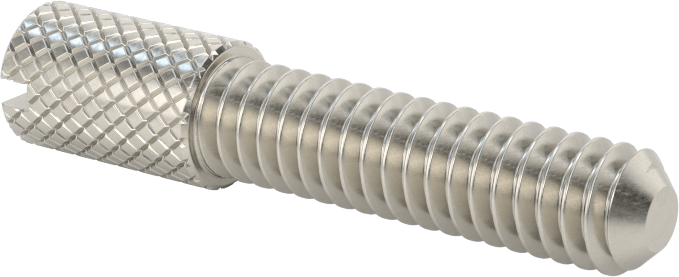 Tırtıllı Başlı Parmak Vidası, Yarık, Dar, 1/4"-20 Diş Boyutu, 1" Uzunluk