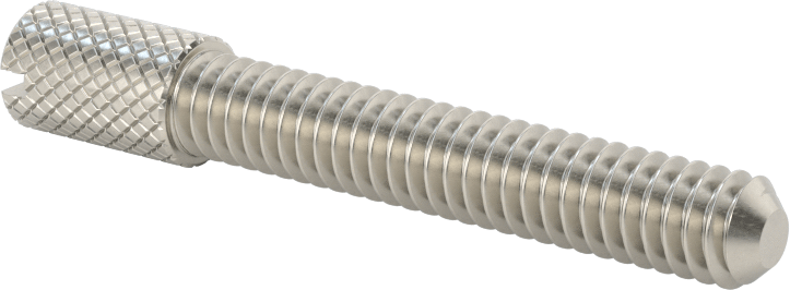 Tırtıllı Başlı Parmak Vidası, Yarık, Dar, 1/4"-20 Diş Boyutu, 1-1/2" Uzunluk