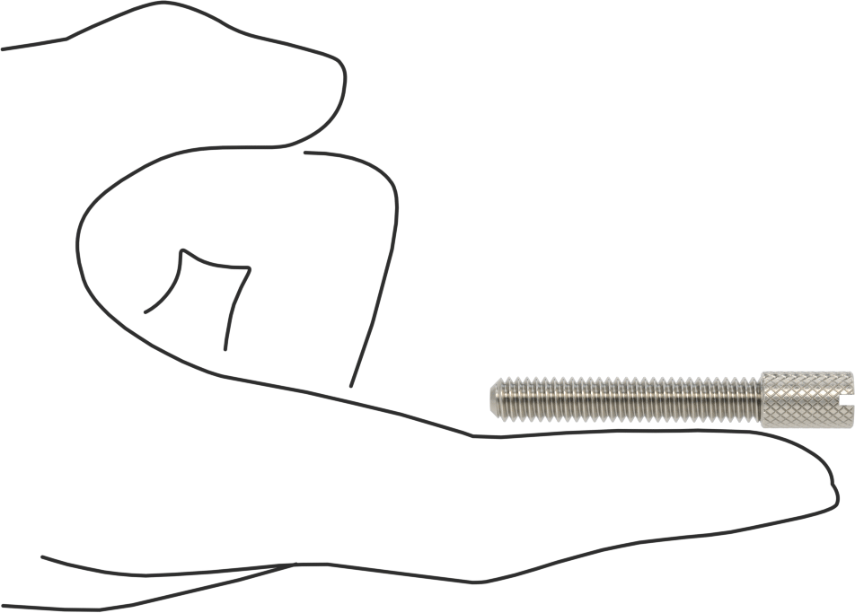 Tırtıllı Başlı Parmak Vidası, Yarık, Dar, 1/4"-20 Diş Boyutu, 1-1/2" Uzunluk