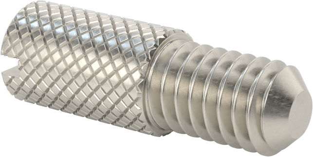 Tırtıllı Başlı Parmak Vidası, Yarık, Dar, 5/16"-18 Diş Boyutu, 1/2" Uzunluk