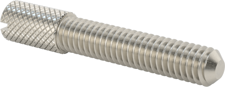 Tırtıllı Başlı Parmak Vidası, Yarık, Dar, 5/16"-18 Diş Boyutu, 1-1/2" Uzunluk