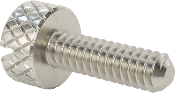 Tırtıllı Başlı Parmak Vidası, Yarık, Dar, 4-40 Diş Boyutu, 3/8" Uzunluk