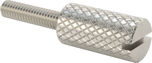 Tırtıllı Başlı Parmak Vidası, Yarık, Dar, 4-48 Diş Boyutu, 1/2" Uzunluk