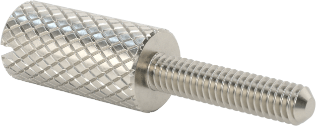 Tırtıllı Başlı Parmak Vidası, Yarık, Dar, 4-48 Diş Boyutu, 1/2" Uzunluk