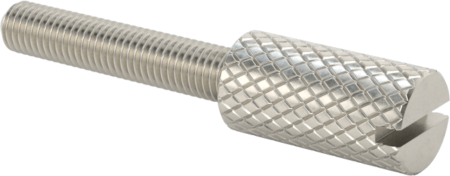 Tırtıllı Başlı Parmak Vidası, Yarık, Dar, 6-48 Diş Boyutu, 3/4" Uzunluk