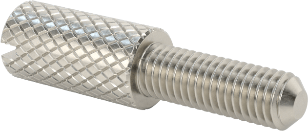 Tırtıllı Başlı Parmak Vidası, Yarık, Dar, 8-40 Diş Boyutu, 1/2" Uzunluk